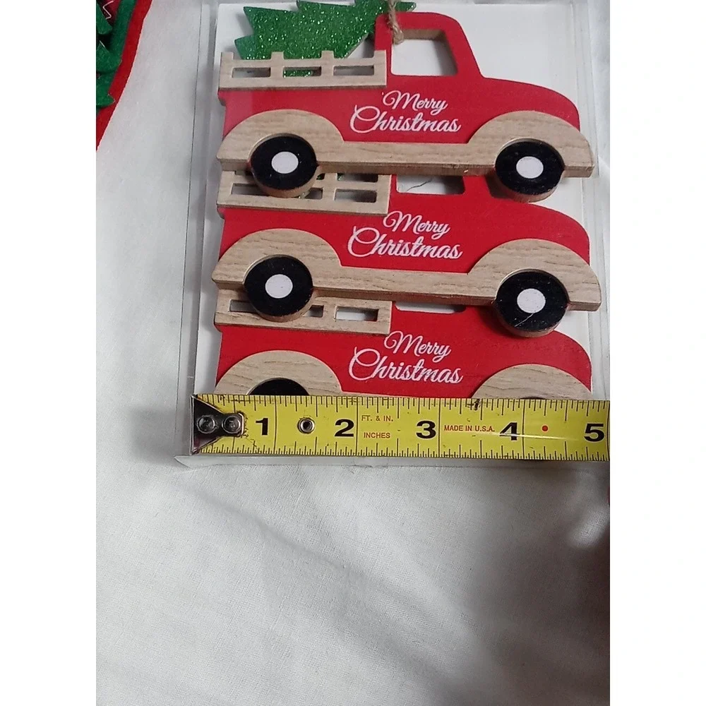 Christmas Ornament Lot With‎ Tree Skirt Country Red Truck Serving Tray